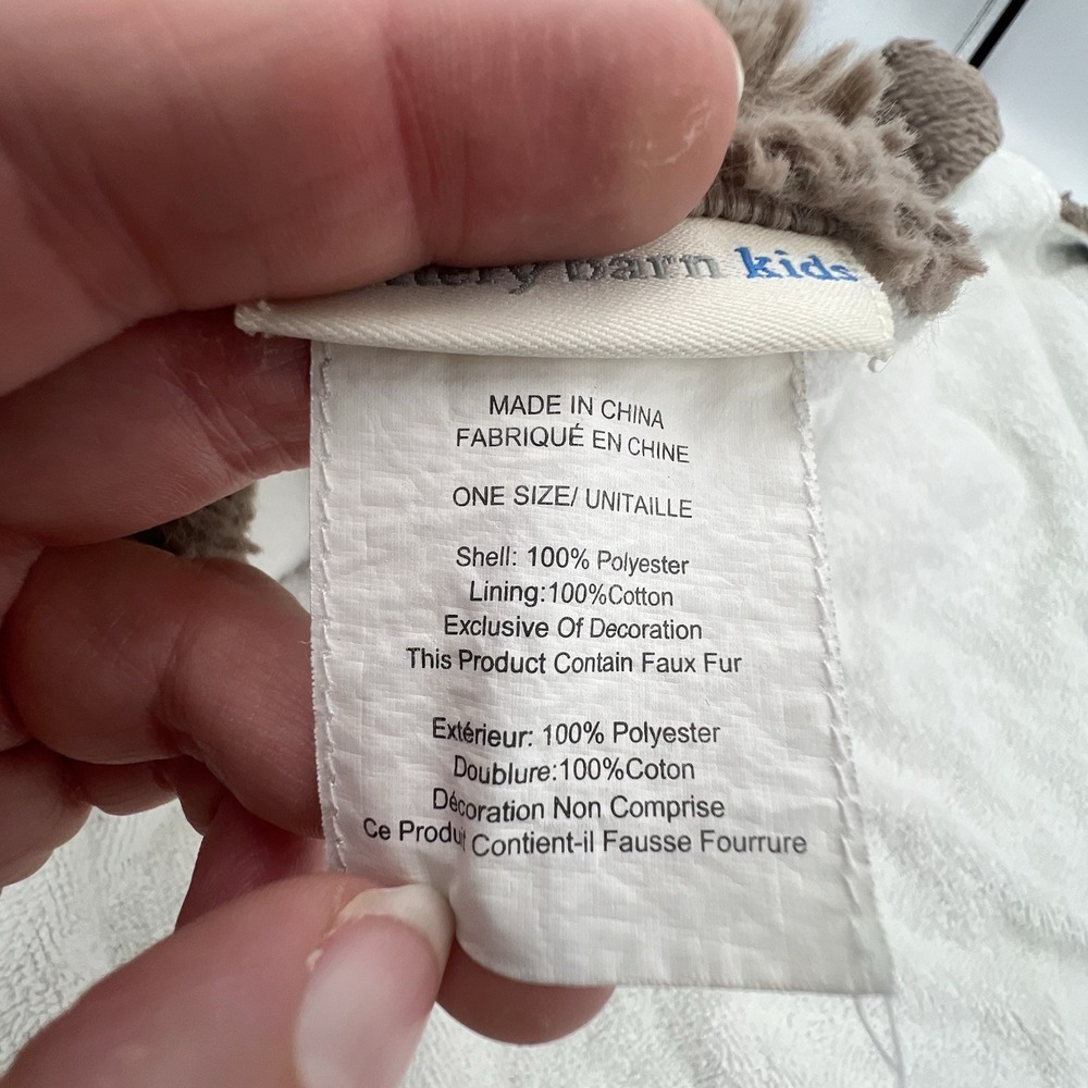 Pottery Barn Kids Infant Teddy Bear Hooded Bath Towel Photo Shoot Fuzzy Brown - Picture 5 of 9